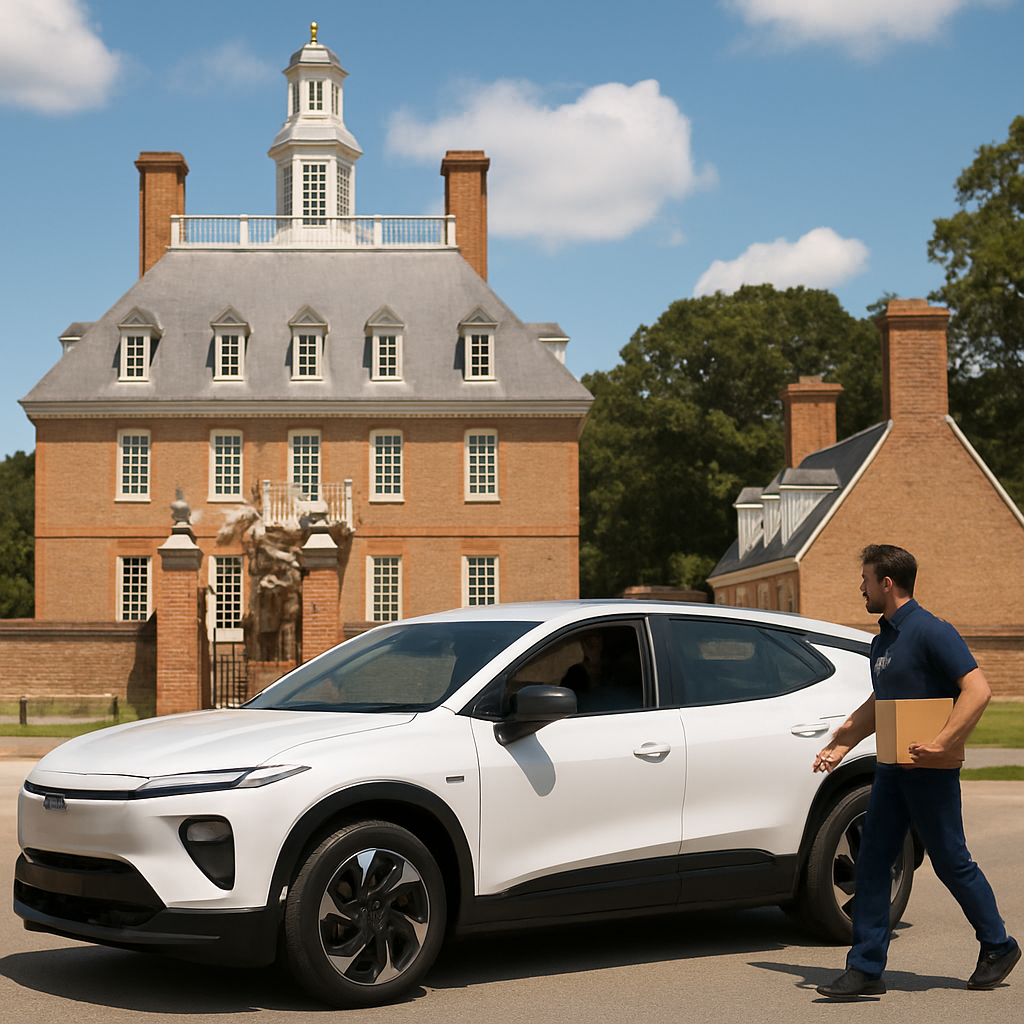 Go2 Delivery driver picking up package in williamsburg.