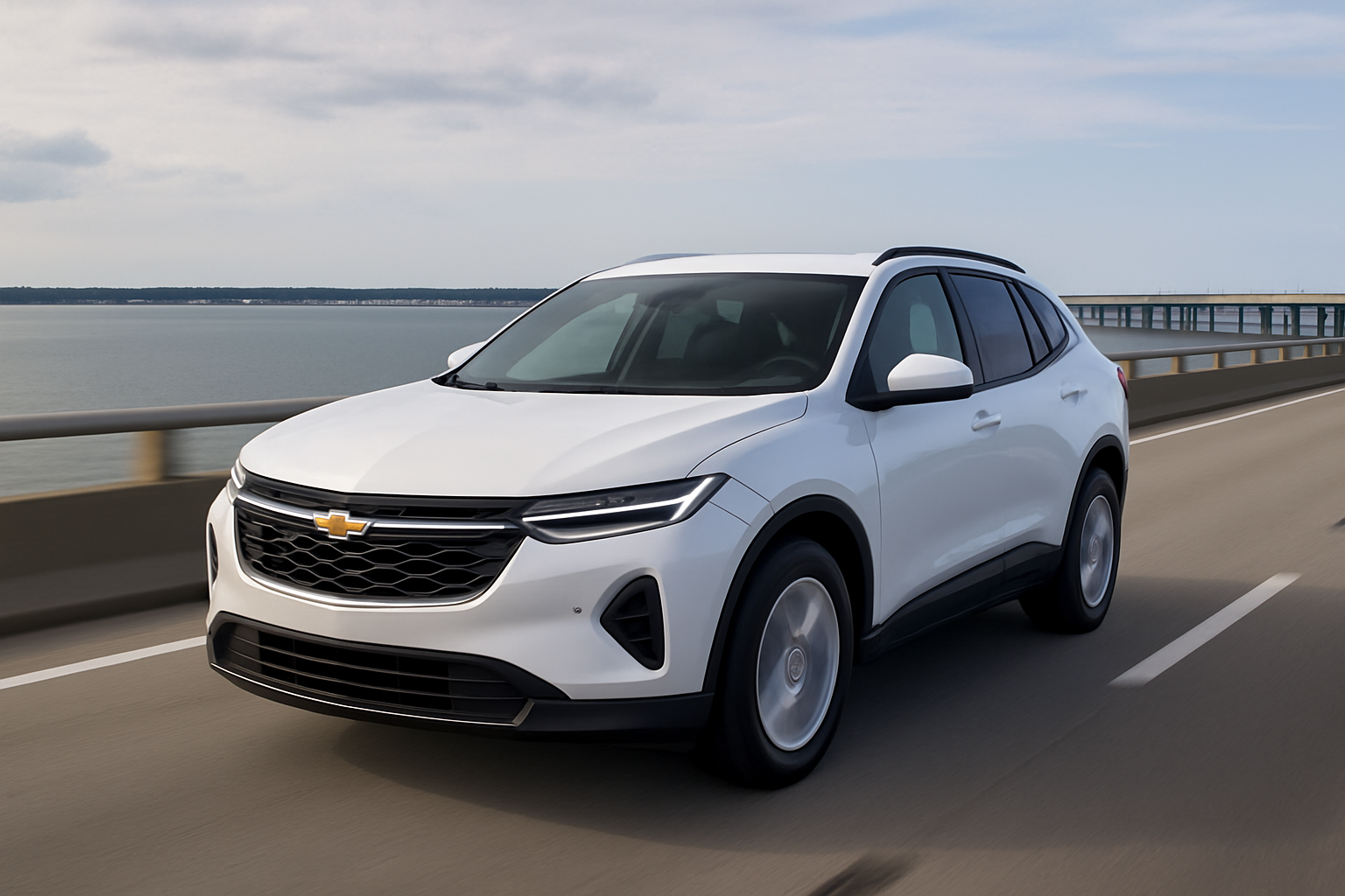 Professional courier driving on a Hampton Road bridge