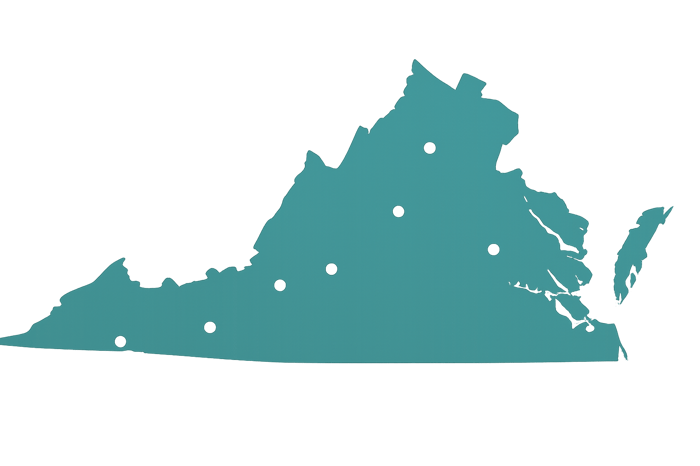 Map of Virginia with these cities plot with just dots Transparent background  PNG format Add dots for each city below  no page Same Day Courier Service in Williamsburg VA  supporting hospitals clinics and pharmacies with STAT and scheduled medical de