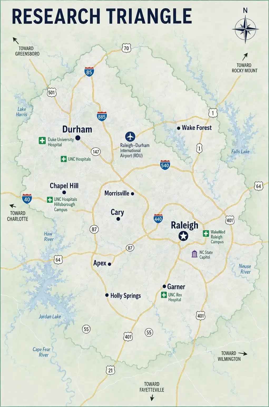 North Carolina - Research Triangle - Coverage Map