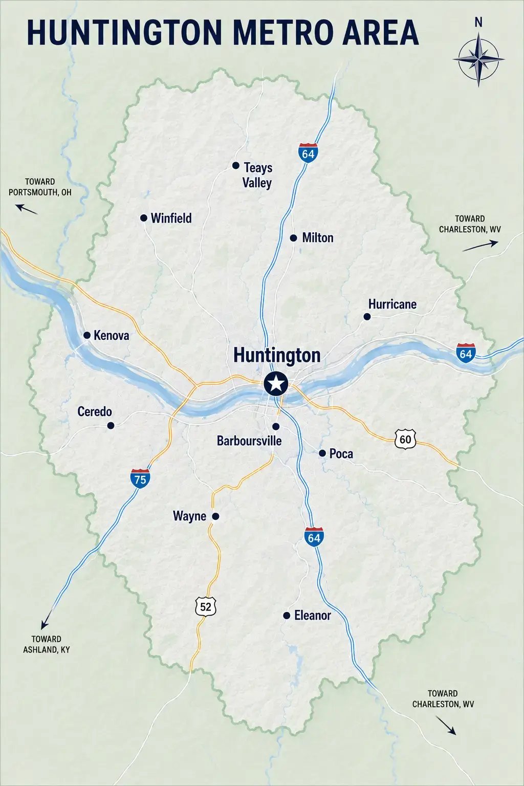 Huntington Metro Area map