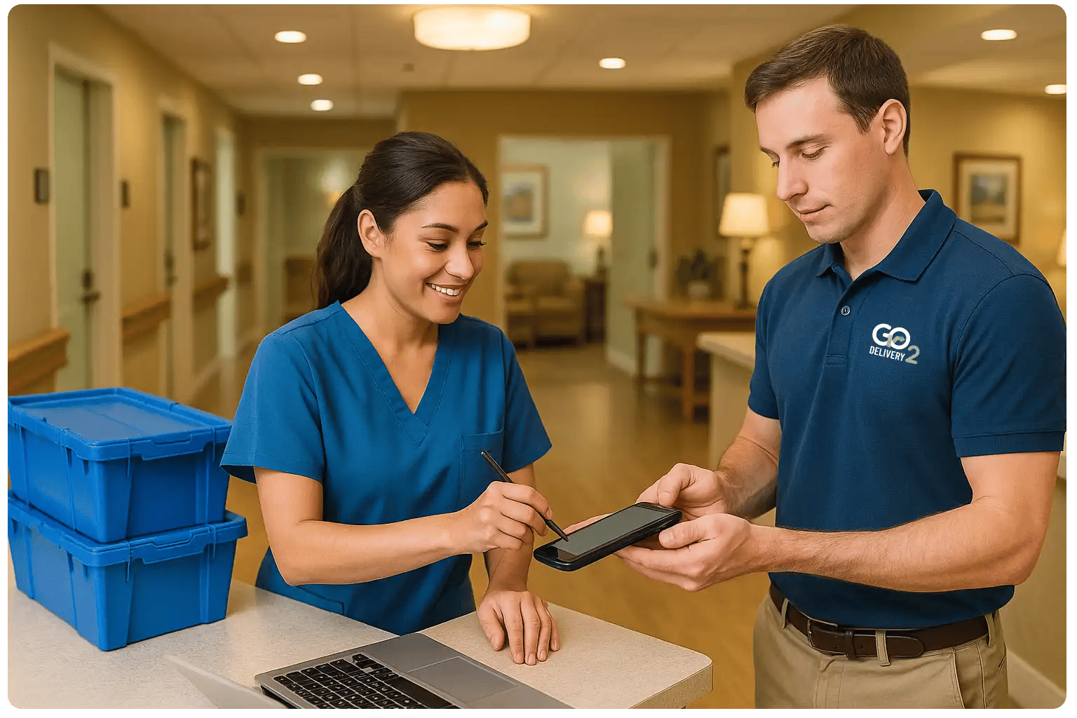 Long term care pharmacy courier with logo3