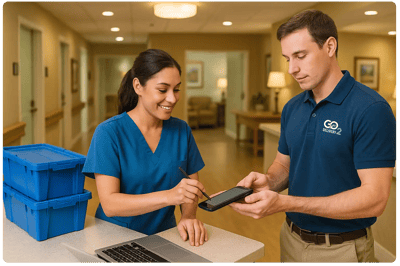Long term care pharmacy courier with logo3