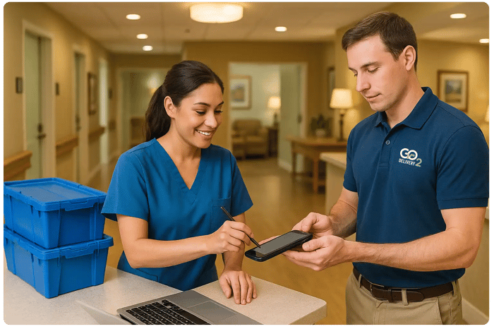 Long term care pharmacy courier with logo3
