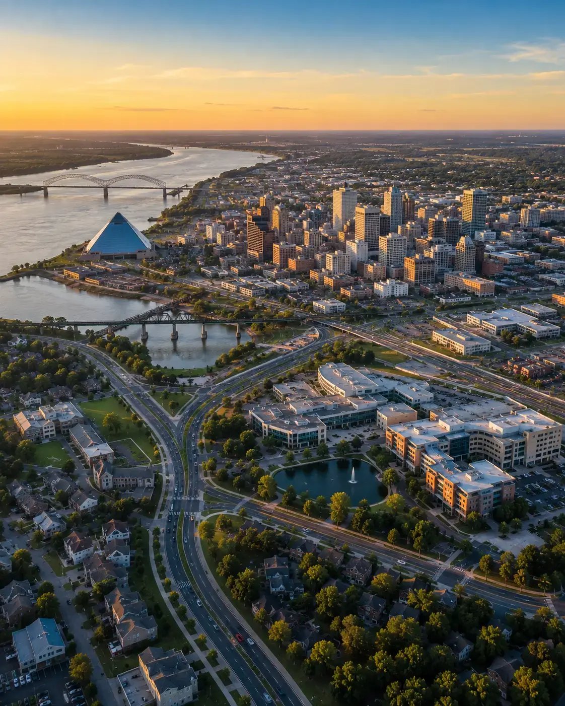 Memphis Metro Aerial view