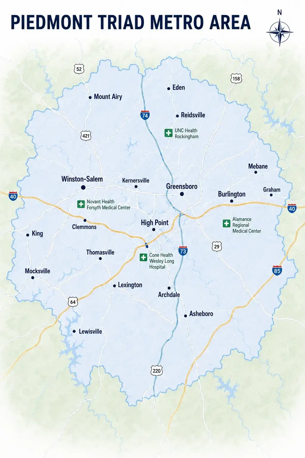 Piedmont Triad Map