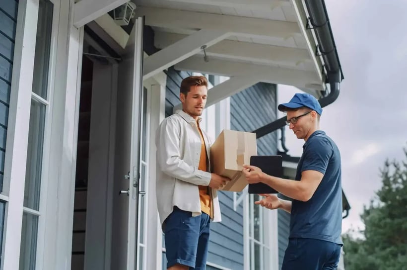 man signing off delivery