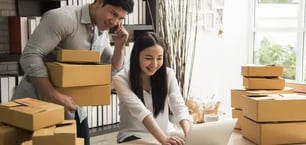 couple looking at laptop together