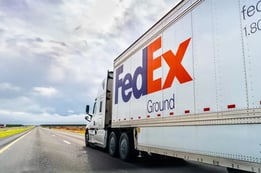 Fed Ex truck on road