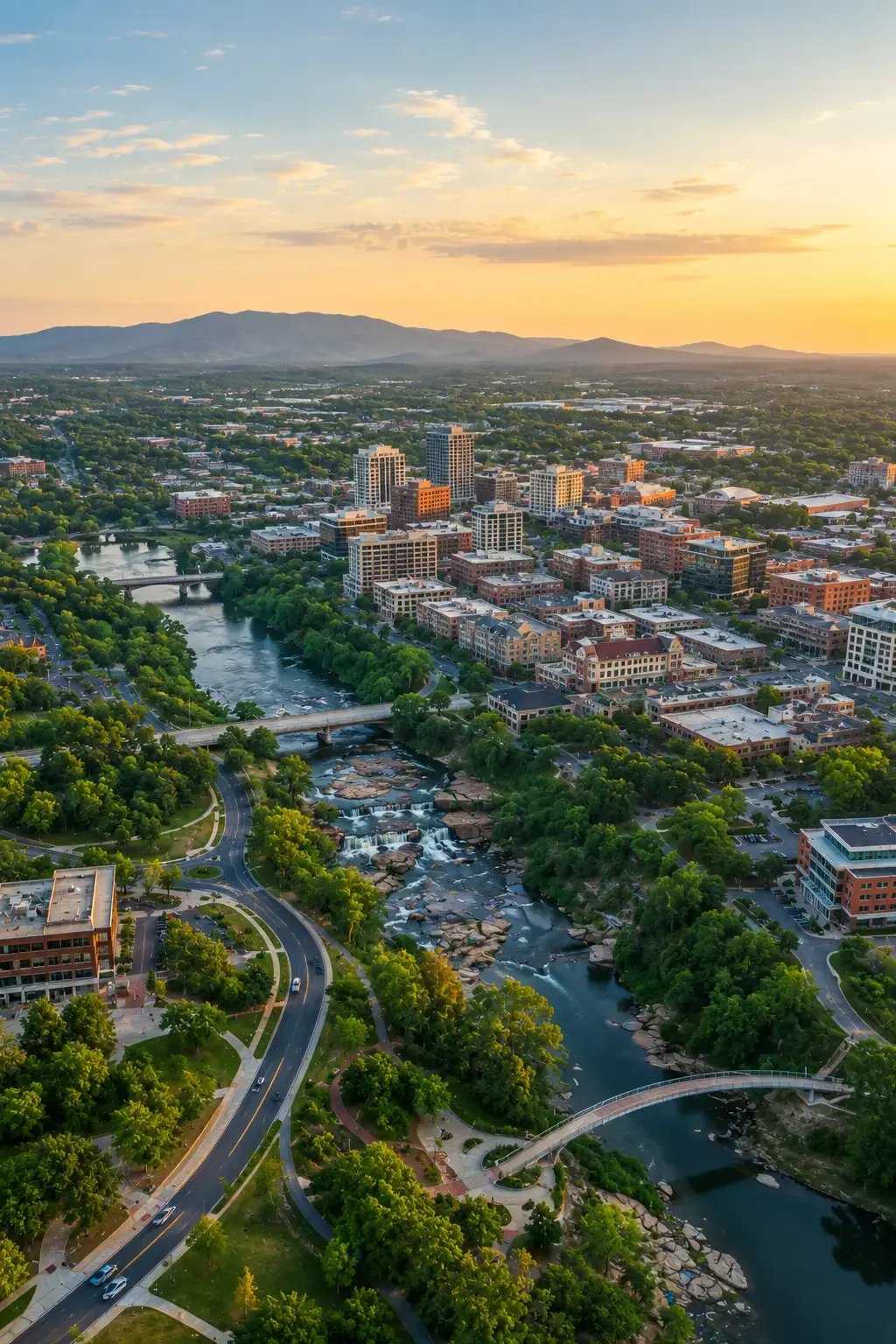 Upstate South Carolina aerial view