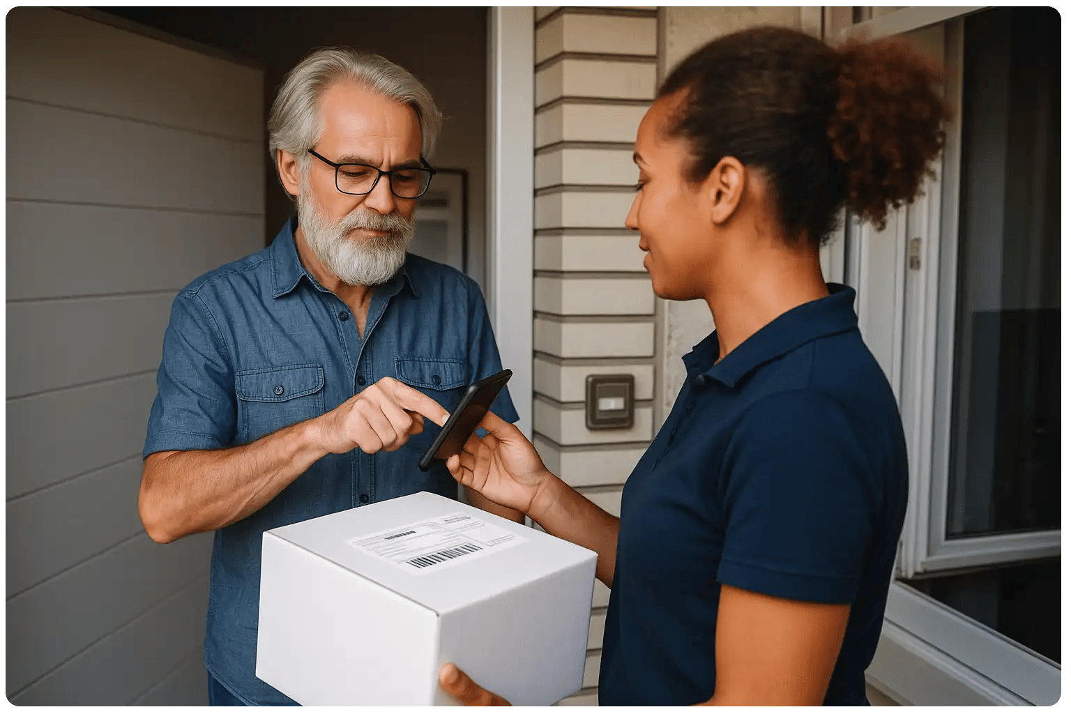 female courier home delivery of medications
