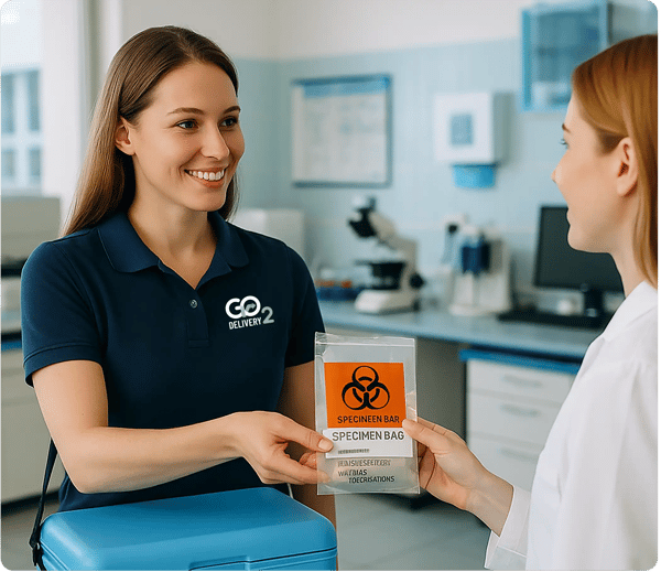 lab delivery with go2 courier5 with logo