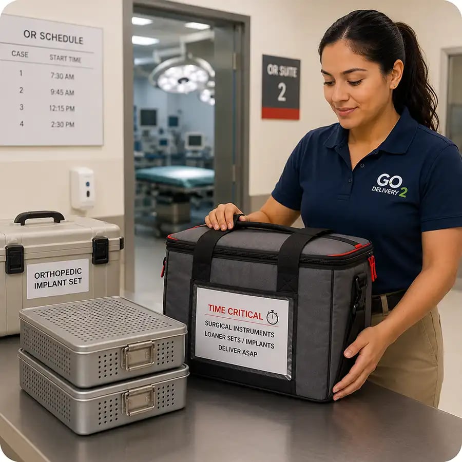 surgical equipment courier delivery go2